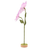 Two Purple Faux Flowers on a Single Stem with Stand - Green