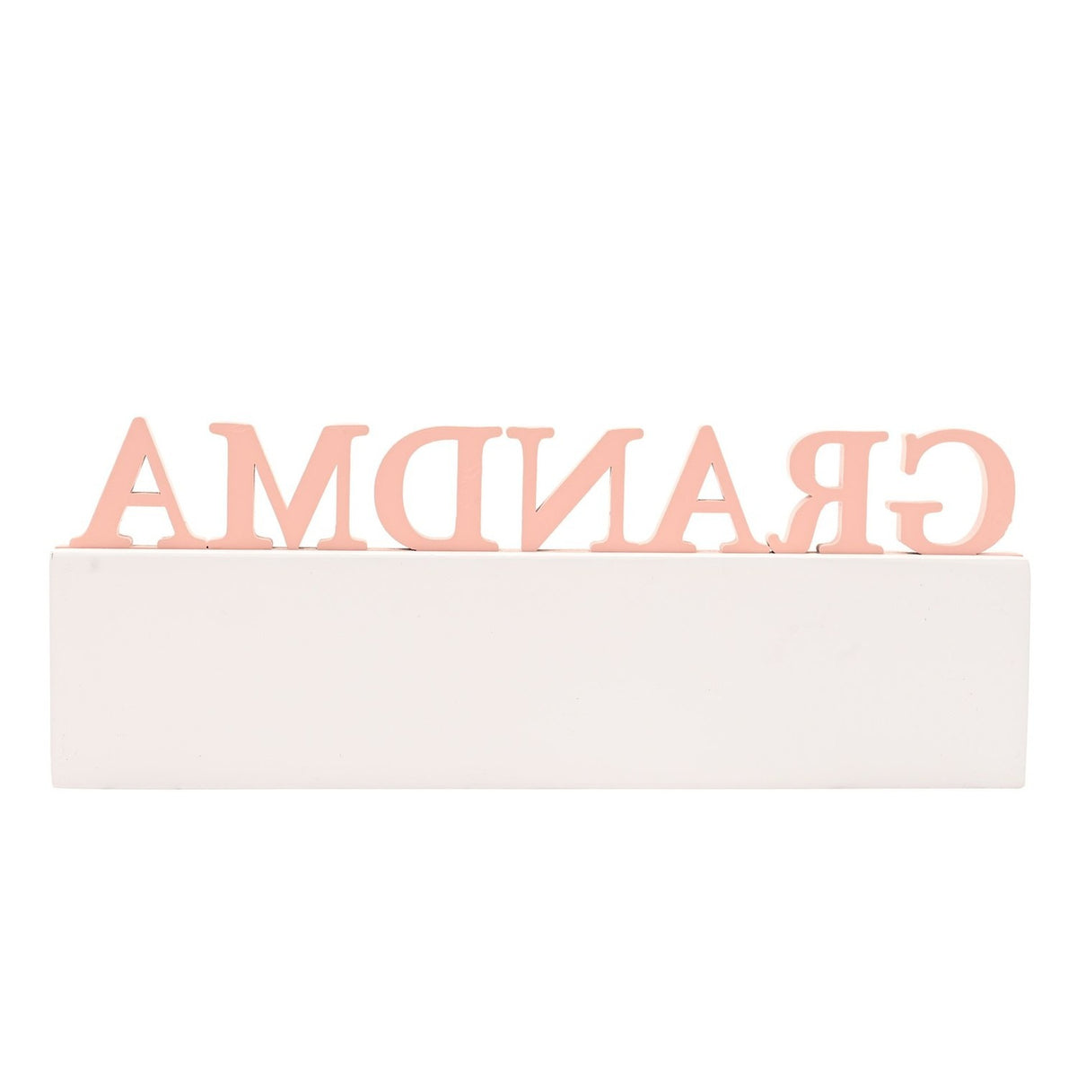 Grandma Floral Word Freestanding Wooden Verse Plaque - Peach
