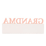 Grandma Floral Word Freestanding Wooden Verse Plaque - Peach