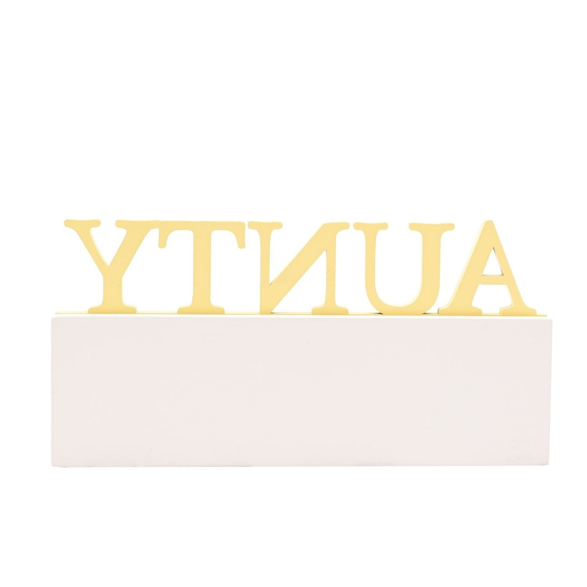 Aunty Floral Verse Word Wooden Wall Art - Yellow & White