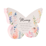 Mummy Floral Butterfly Wooden Mantel Decoration - White