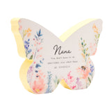 Nana Floral Butterfly Wooden Mantel Decoration - White & Yellow