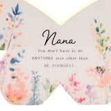 Nana Floral Butterfly Wooden Mantel Decoration - White & Yellow