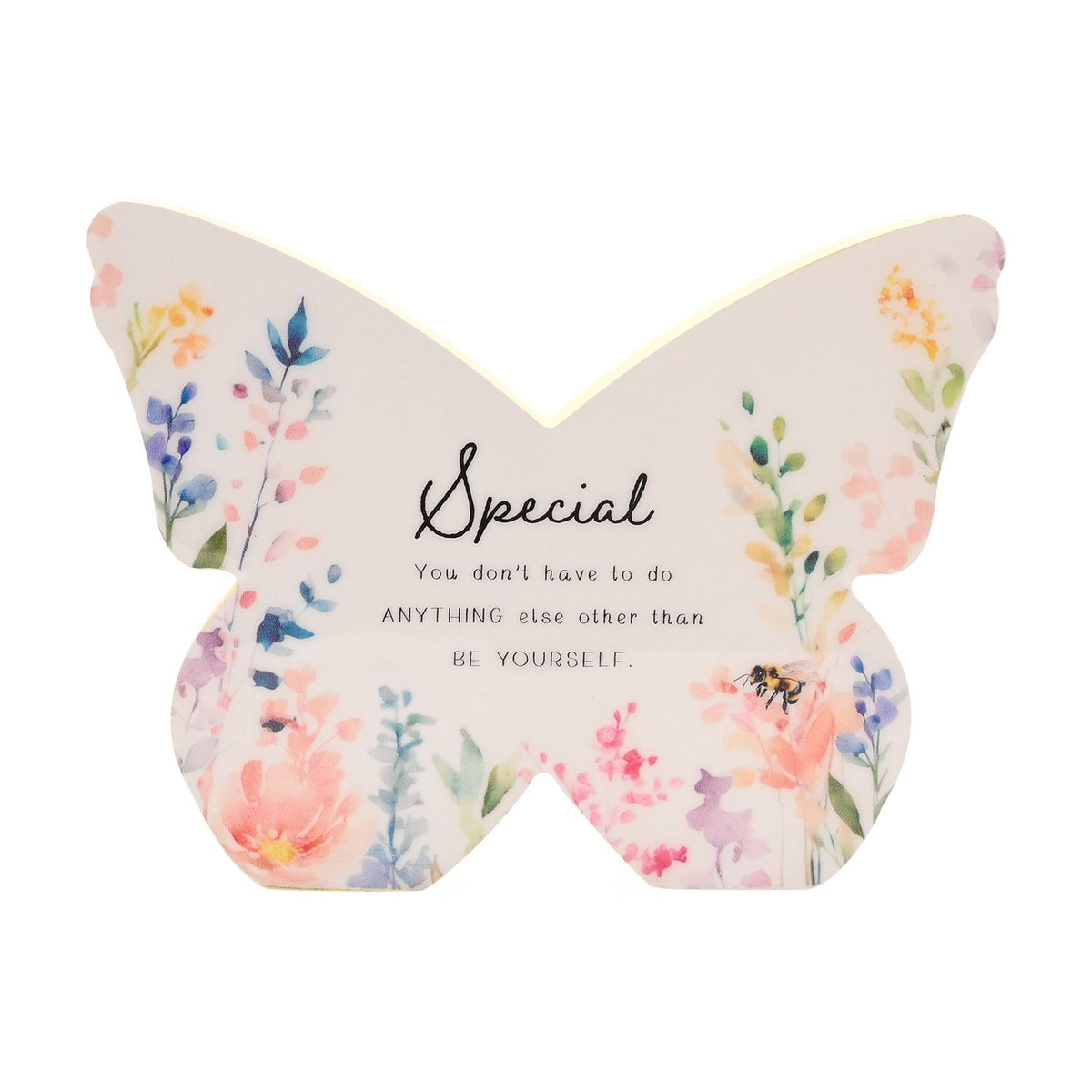 Special Floral Butterfly Wooden Mantel Decoration - White