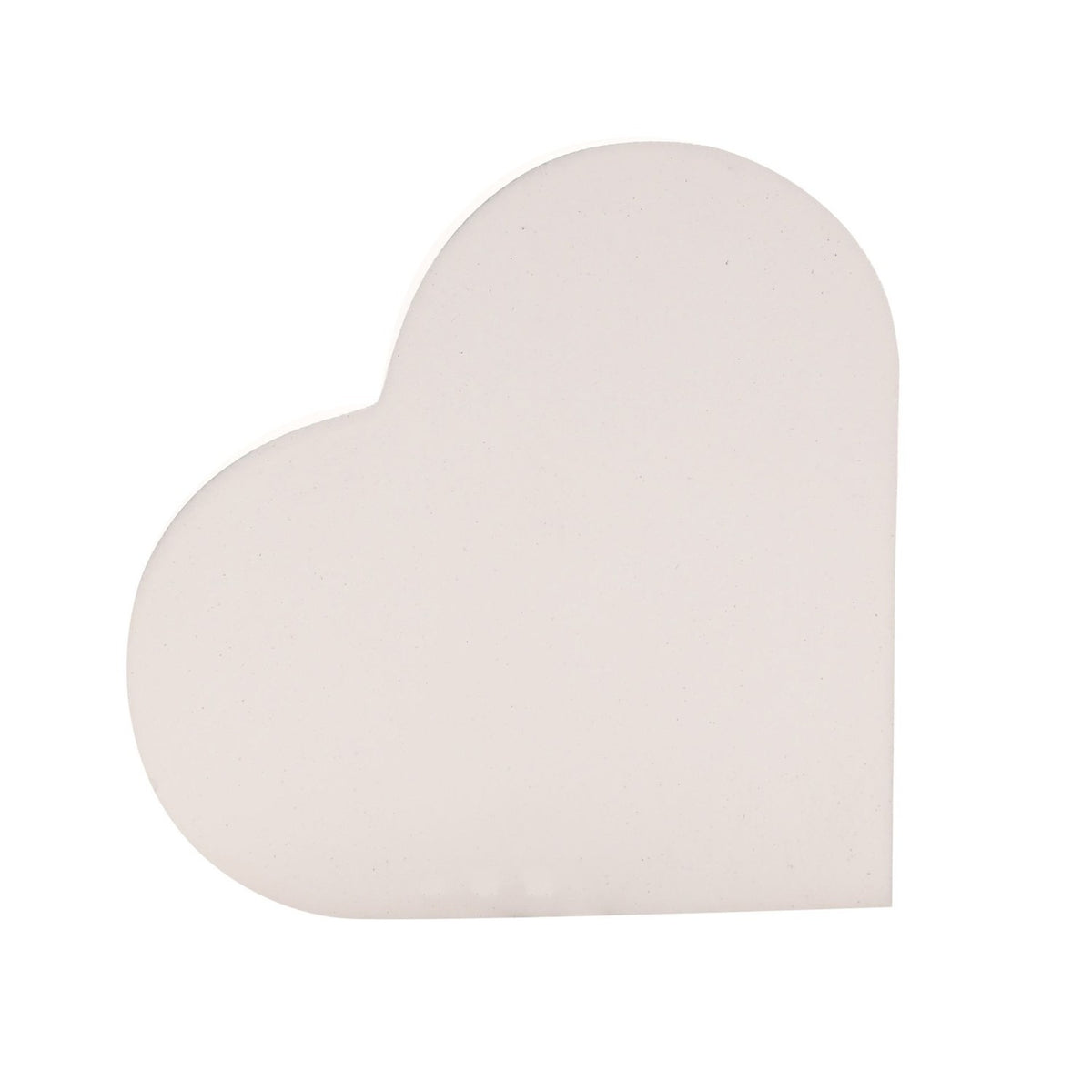 Mini wooden heart-shaped plaque in white, blank side shown, set against a plain white background.