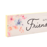 Friends Watercolour Floral Skinny Wooden Plaque - Yellow
