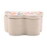 Friends Butterfly Glass Trinket Box with Floral Lid - White