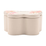 White glass butterfly-shaped trinket box with lift-off lid featuring watercolour floral design and "Grandma" script, shown on a plain white background.