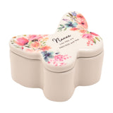 Nanas Like You Butterfly Glass Trinket Box with Lid - White