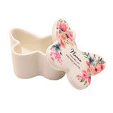 Nanas Like You Butterfly Glass Trinket Box with Lid - White