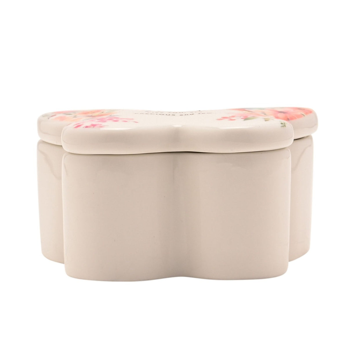 Nanas Like You Butterfly Glass Trinket Box with Lid - White