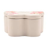 Aunties Like You Floral Butterfly Glass Trinket Box - White