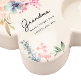 Grandma Butterfly Glass Tealight Candle Holder - White