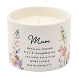 Mum Floral and Bee Ceramic Scented Candle 100g - Off White