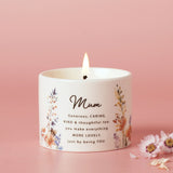 Mum Floral and Bee Ceramic Scented Candle 100g - Off White