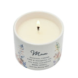 Mum Floral and Bee Ceramic Scented Candle 100g - Off White