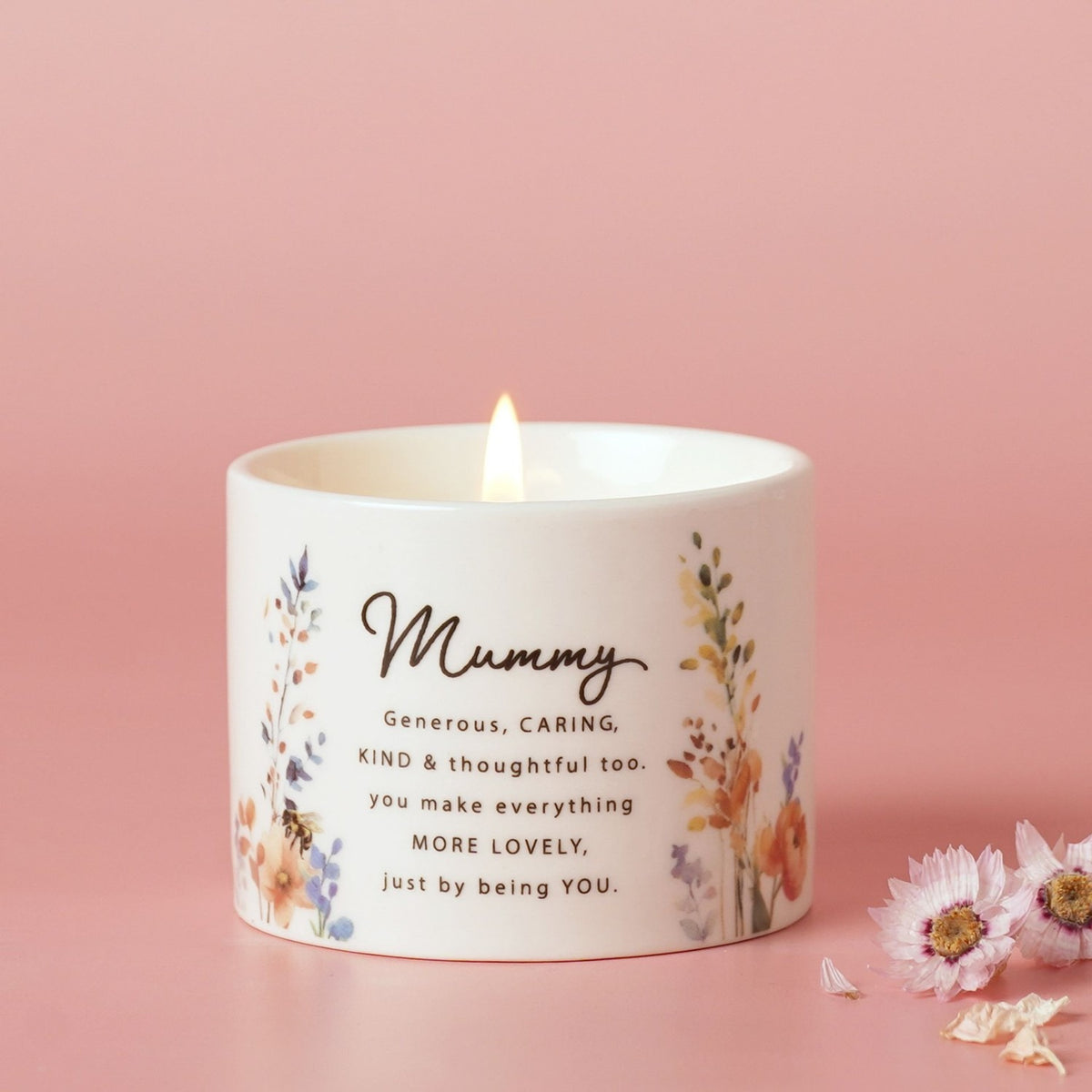 Mummy Wildflower Ceramic Scented Candle 100g - Off White