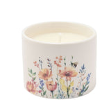 Lovely Round Floral Ceramic Scented Candle 100g - Off White
