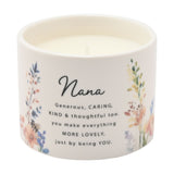 Nana Round Floral Ceramic Scented Candle 100g - Off White