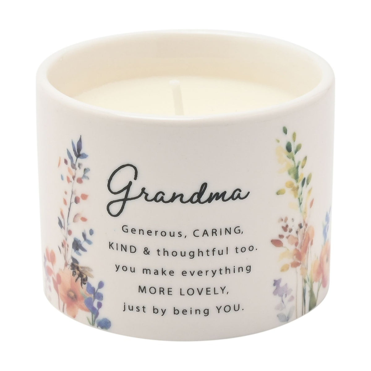 Grandma Wildflower Ceramic Scented Candle 100g - Off White