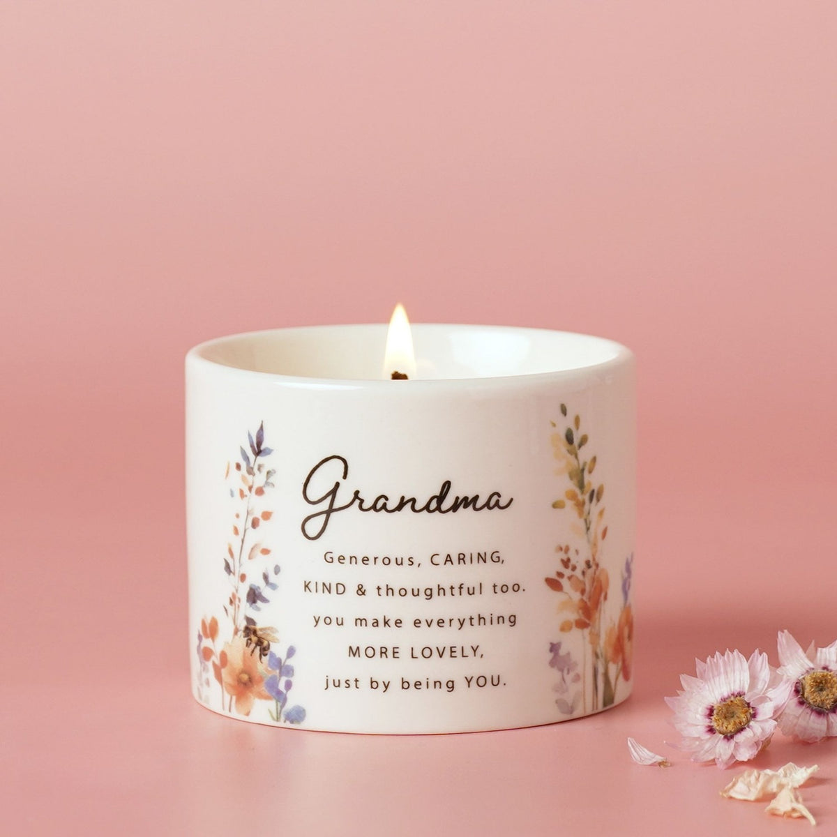 Grandma Wildflower Ceramic Scented Candle 100g - Off White