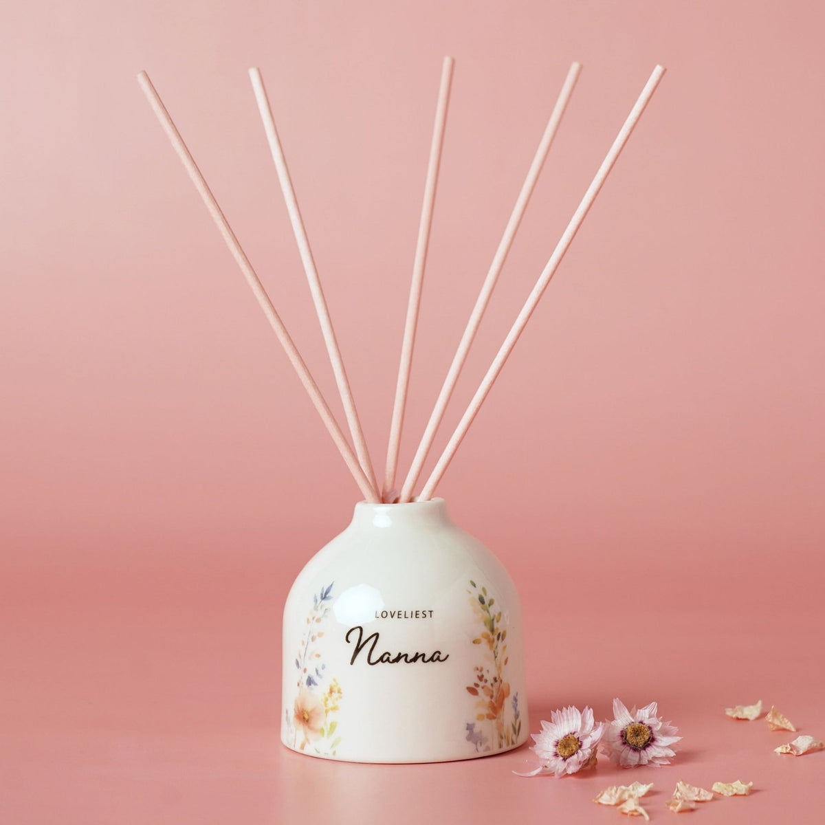 Loveliest Nanna Floral Ceramic Reed Diffuser - Off White