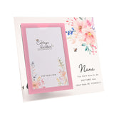 Nana Floral Bee Glass Photo Frame with Pink Border - Clear