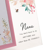 Nana Floral Bee Glass Photo Frame with Pink Border - Clear