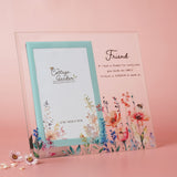Friend Floral Freestanding Glass Photo Frame 6 x 4in - Clear