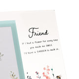 Friend Floral Freestanding Glass Photo Frame 6 x 4in - Clear