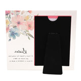Sister Floral Freestanding Glass Photo Frame - Clear & Pink