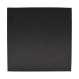 Square glass tealight candle holder in clear glass, shown plain black, with a matte dark finish on the reverse panel visible in this view.