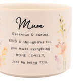 Mum Wildflower Stoneware Mug with Peach Handle 300ml - White