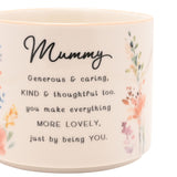 Mummy Floral Stoneware Mug with Peach Handle 300ml - White