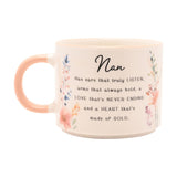 Nan Verse Wildflower and Bee Stoneware Mug 300ml - Peach