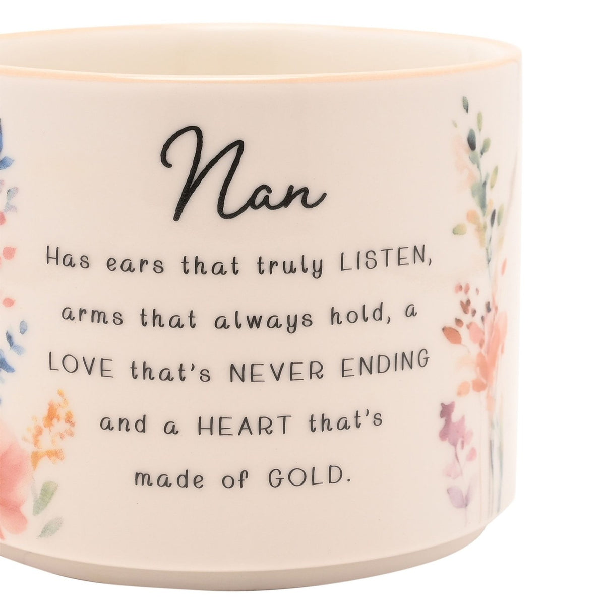 Nan Verse Wildflower and Bee Stoneware Mug 300ml - Peach
