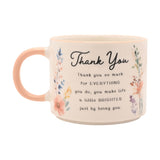 Thank You Floral Stoneware Mug 300ml - Off White & Peach
