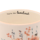 Thank You Floral Stoneware Mug 300ml - Off White & Peach