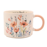 Thank You Floral Stoneware Mug 300ml - Off White & Peach