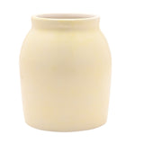 Handpainted Raised Sunflower Round Ceramic Vase - White