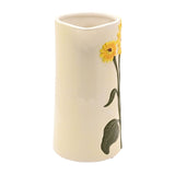 Handpainted Sunflower Ceramic Jug with Green Handle - White