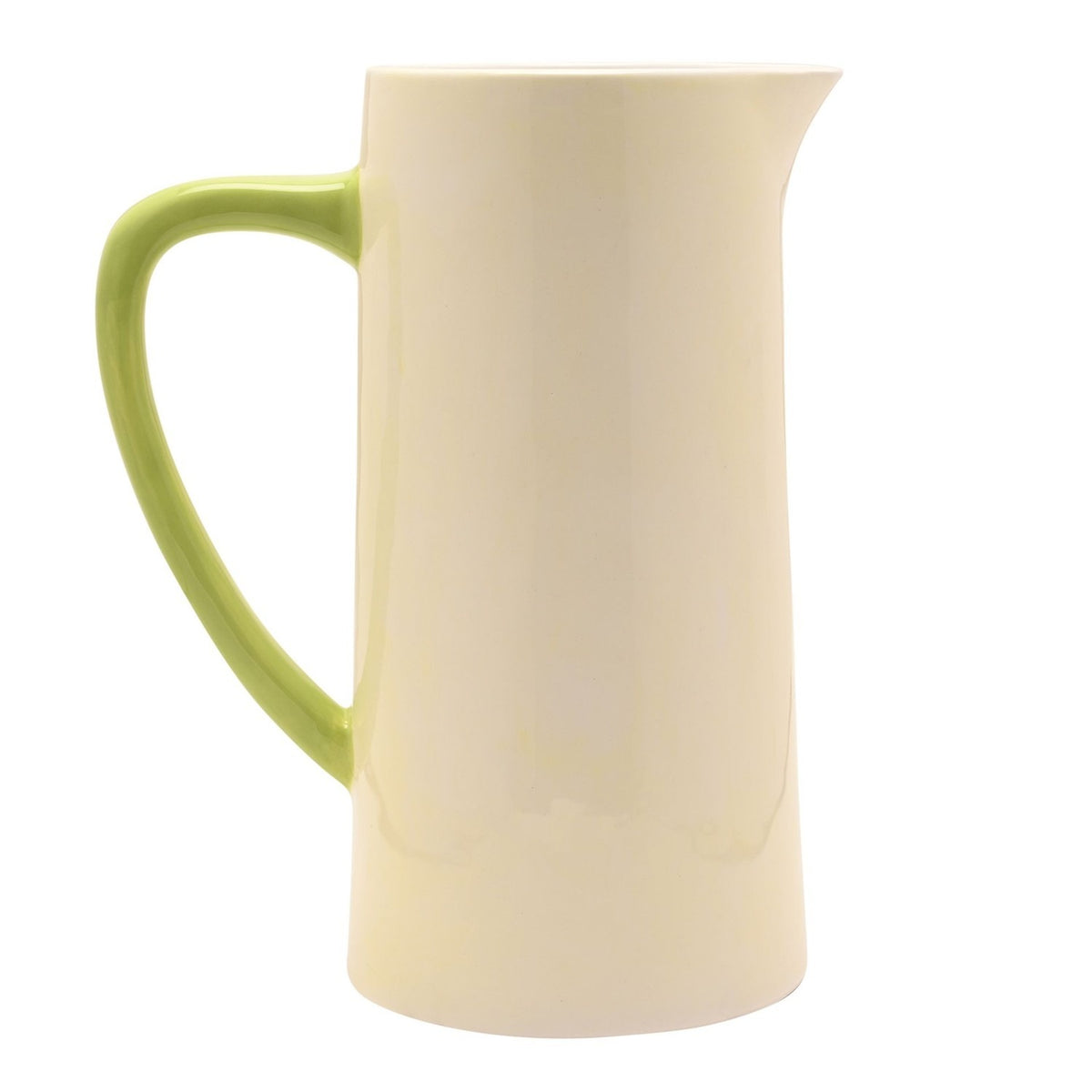 Handpainted Sunflower Ceramic Jug with Green Handle - White