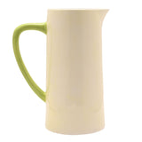 Handpainted Sunflower Ceramic Jug with Green Handle - White