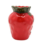 Strawberry and Leaves Ceramic Jug with Handle 1400ml - Red