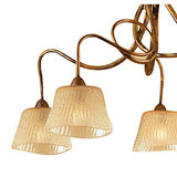 Tentacle 78cm 5 Light Chandelier - Rustic Gold