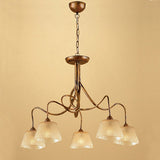 Tentacle 78cm 5 Light Chandelier - Rustic Gold
