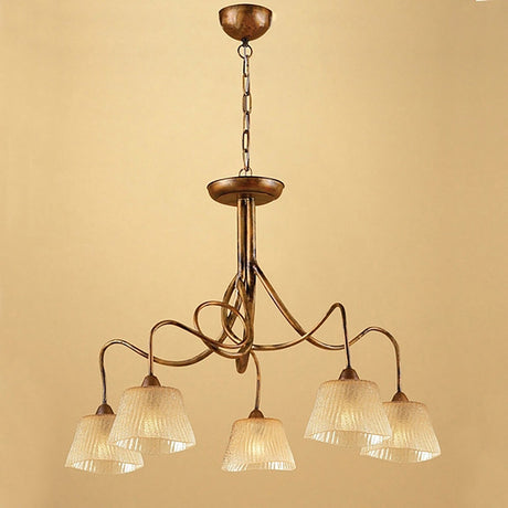 Tentacle 78cm 5 Light Chandelier - Rustic Gold