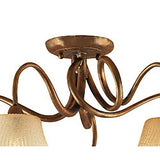 Tentacle 5 Light Semi-Flush Ceiling Light - Rustic Gold