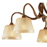 Tentacle 5 Light Semi-Flush Ceiling Light - Rustic Gold