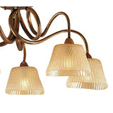 Tentacle 5 Light Semi-Flush Ceiling Light - Rustic Gold